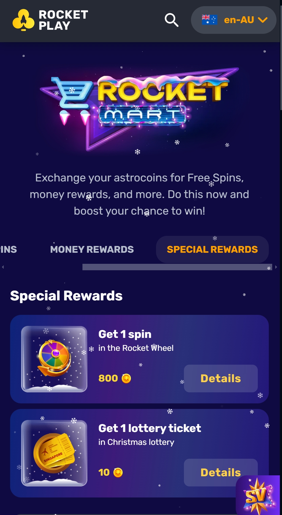 Rocketplay RocketMart Special Rewards